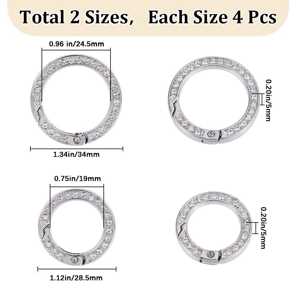 Gorgecraft two-sizes spring clip shown for crafting and bag attachments