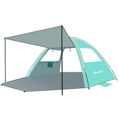 Gorich beach tent canopy setup enables quick, stress-free shade on sunny days.