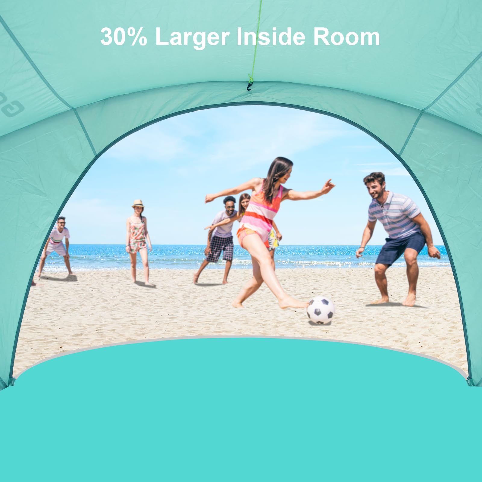 Gorich Beach Tent dual doors and mesh windows for airflow and views