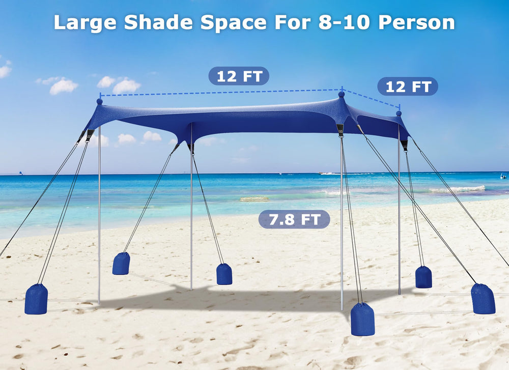 Gorich beach tent easy setup by one person for quick shade.