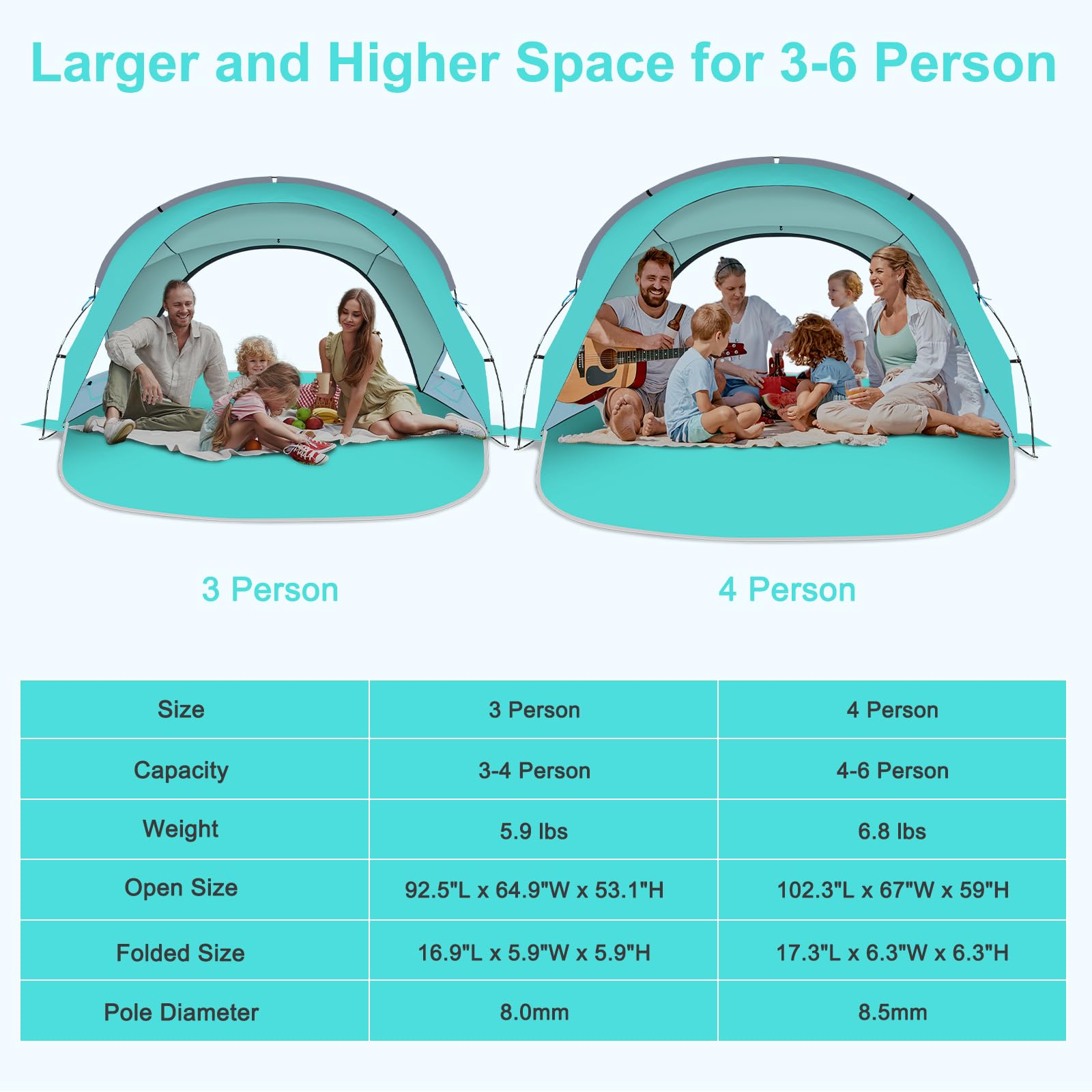 Gorich Beach Tent family-friendly shade for beach outings