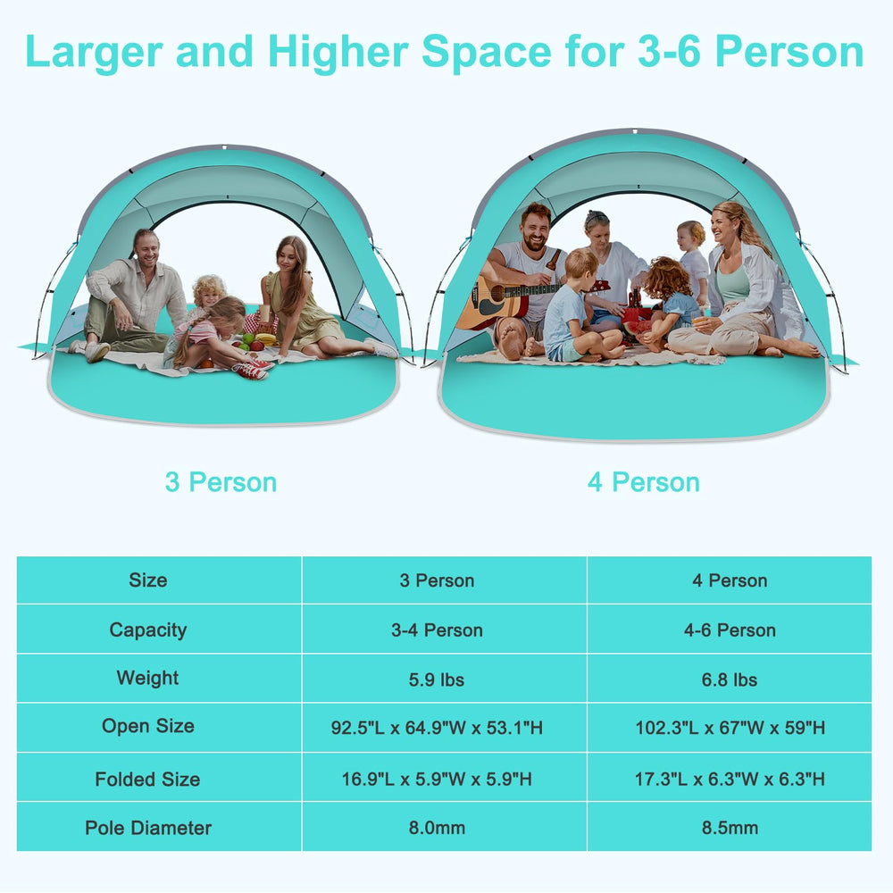 Gorich Beach Tent family-friendly shade for beach outings