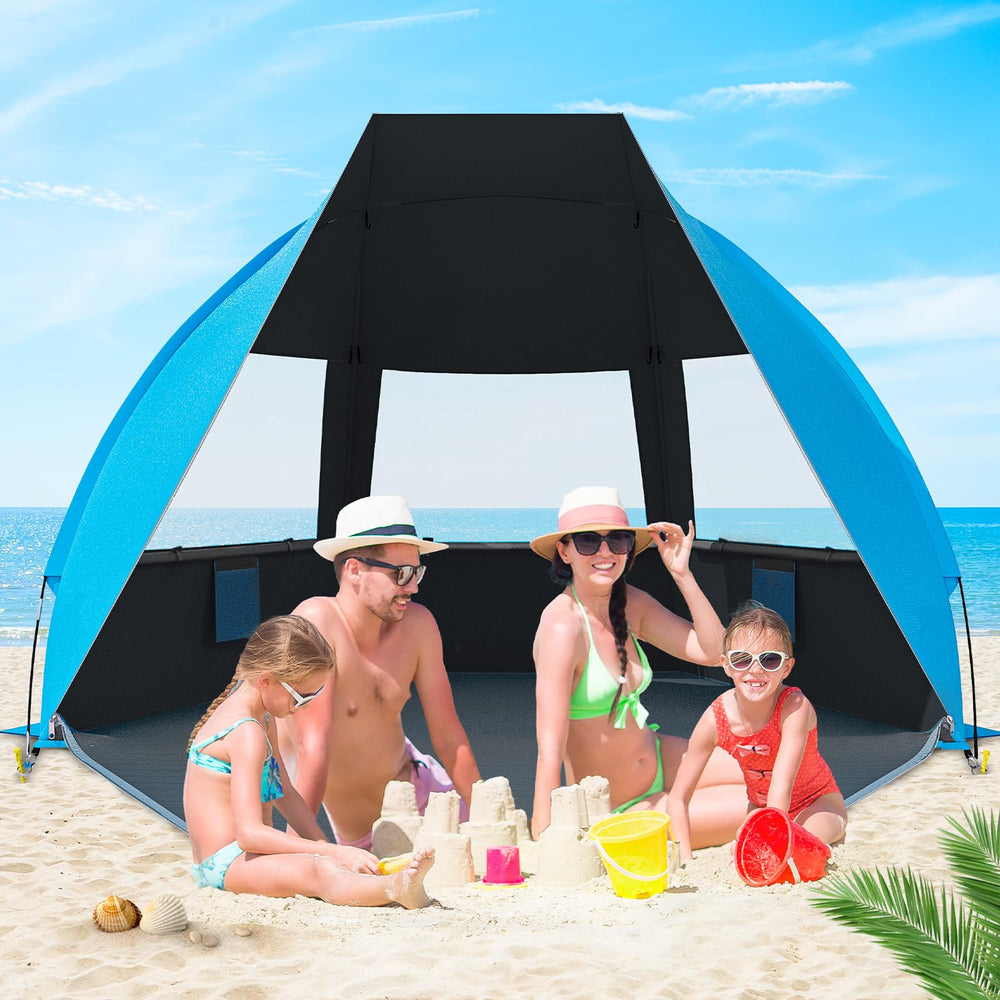 Gorich beach tent folds compactly to fit cars or luggage