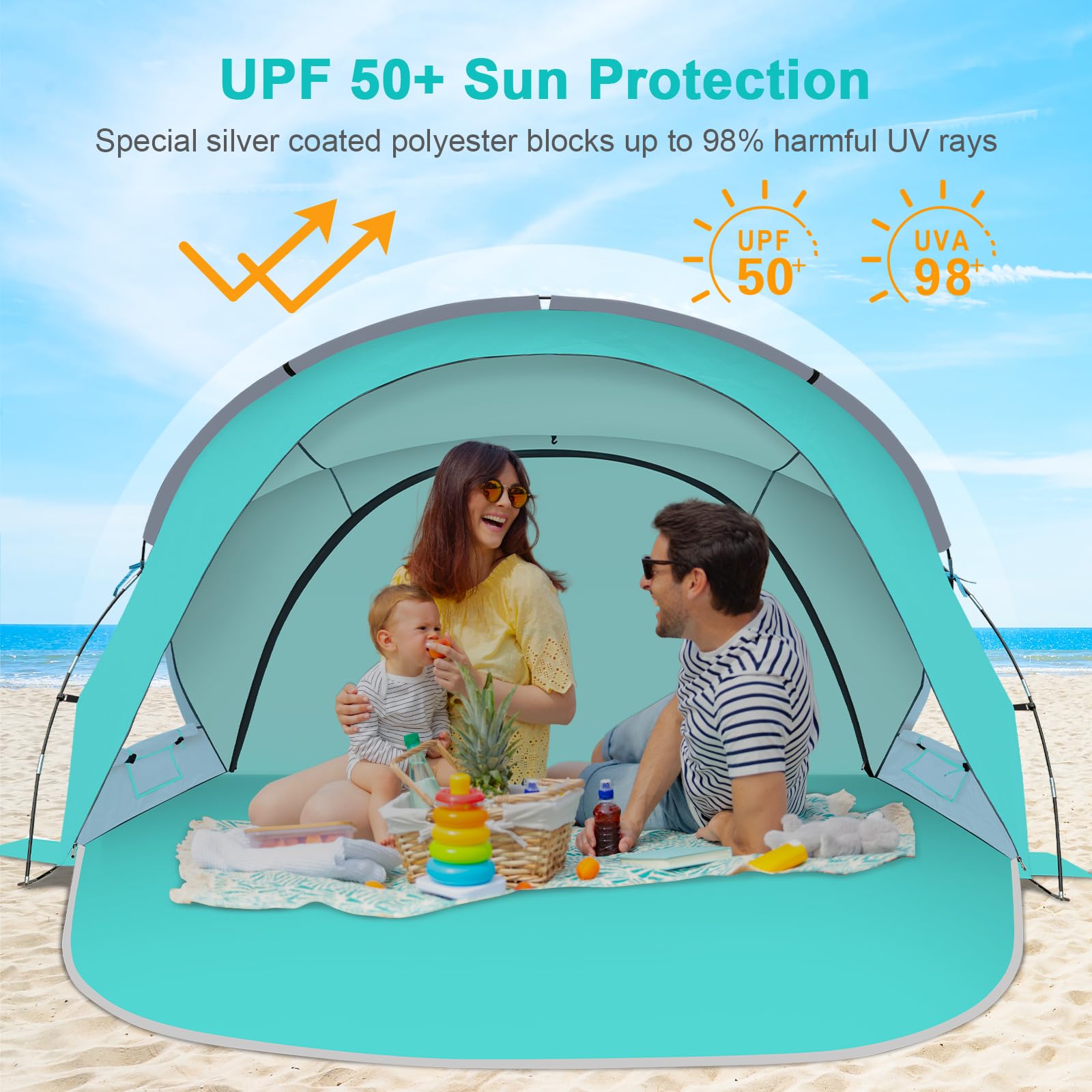 Gorich Beach Tent compact folded size fits in luggage for portability