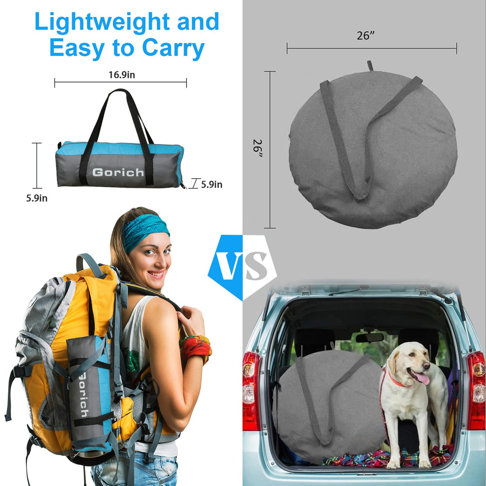 Gorich beach tent spacious interior measuring 114 by 82 inches for family and gear