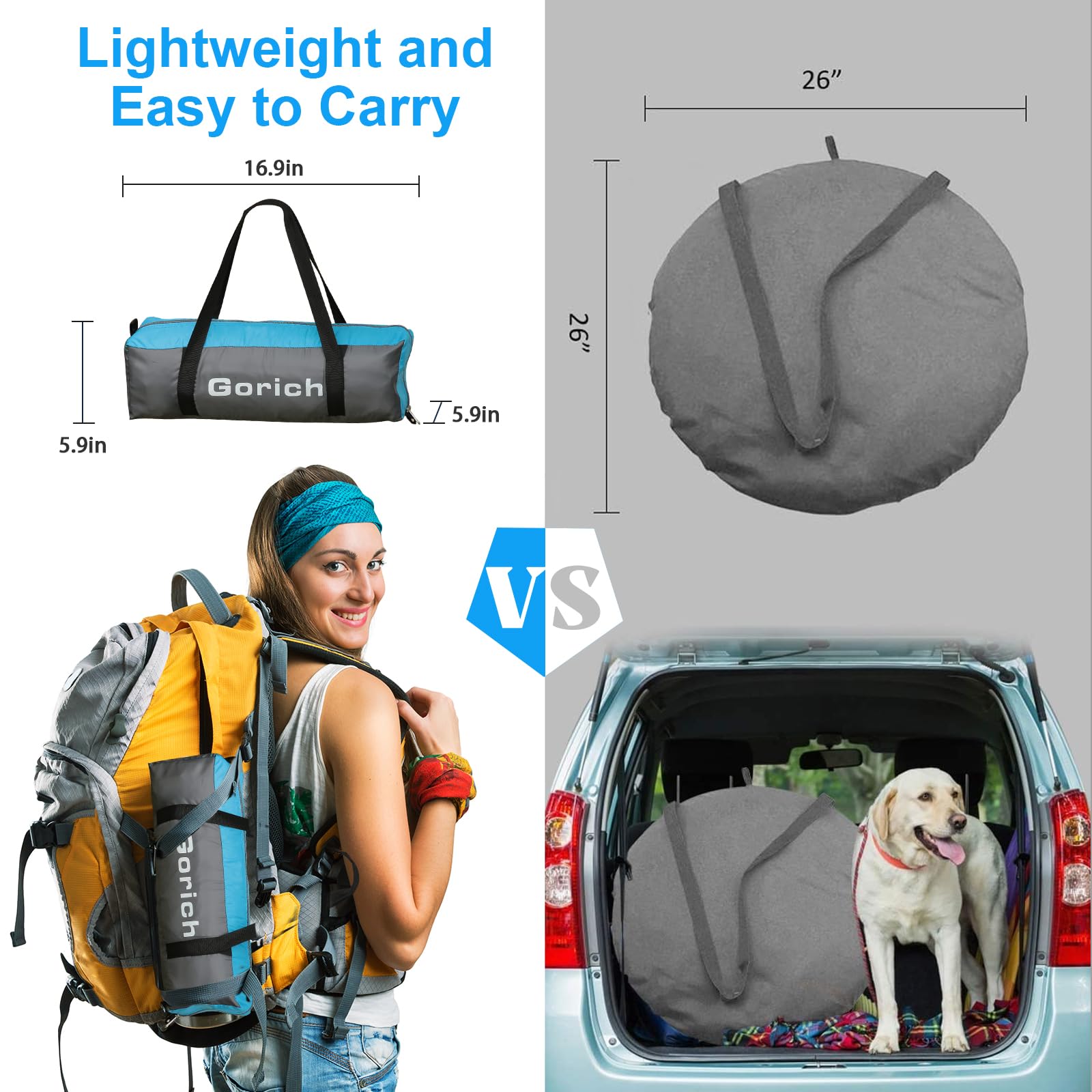 Gorich Beach Tent spacious interior fits family and gear for beach days.