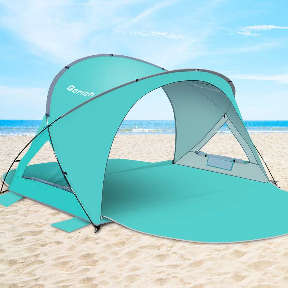 Gorich Beach Tent square-top interior showing roomy space for lounging and gear