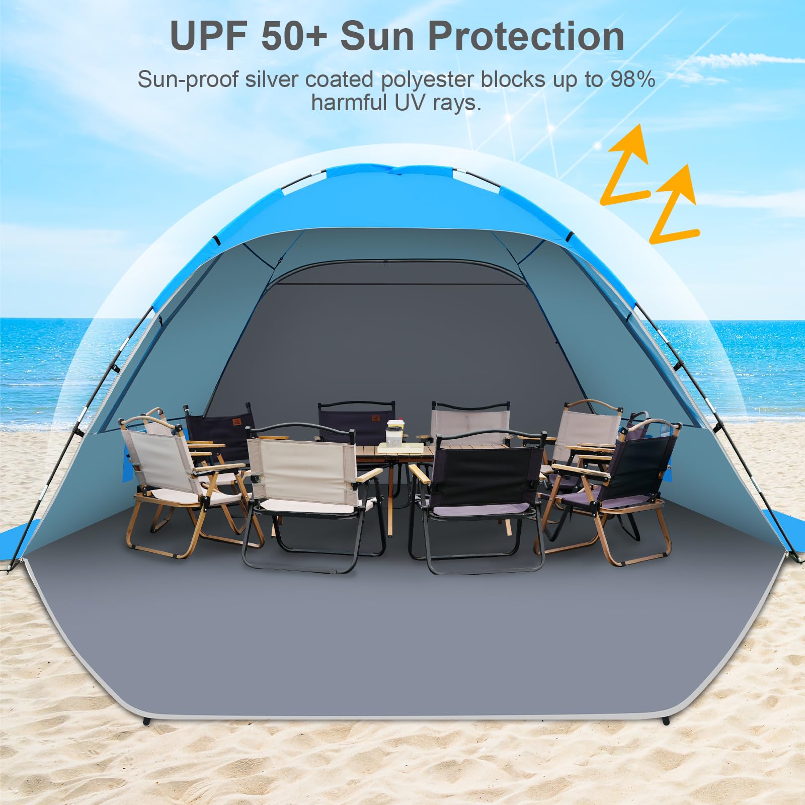 Gorich Beach Tent Sun Shelter folded bag highlights portability and light weight