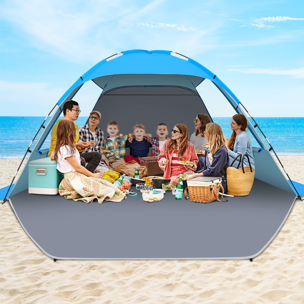 Gorich Beach Tent Sun Shelter in-use scene on the beach