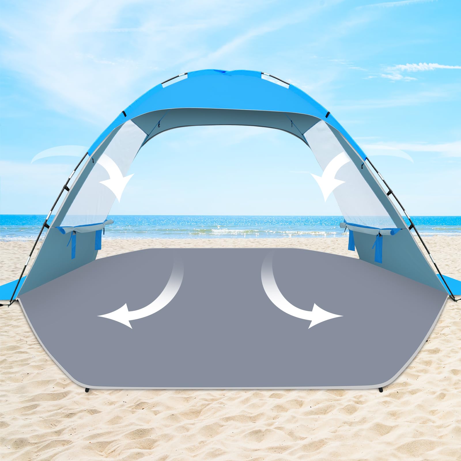 Gorich Beach Tent Sun Shelter UV fabric provides UPF 50+ protection