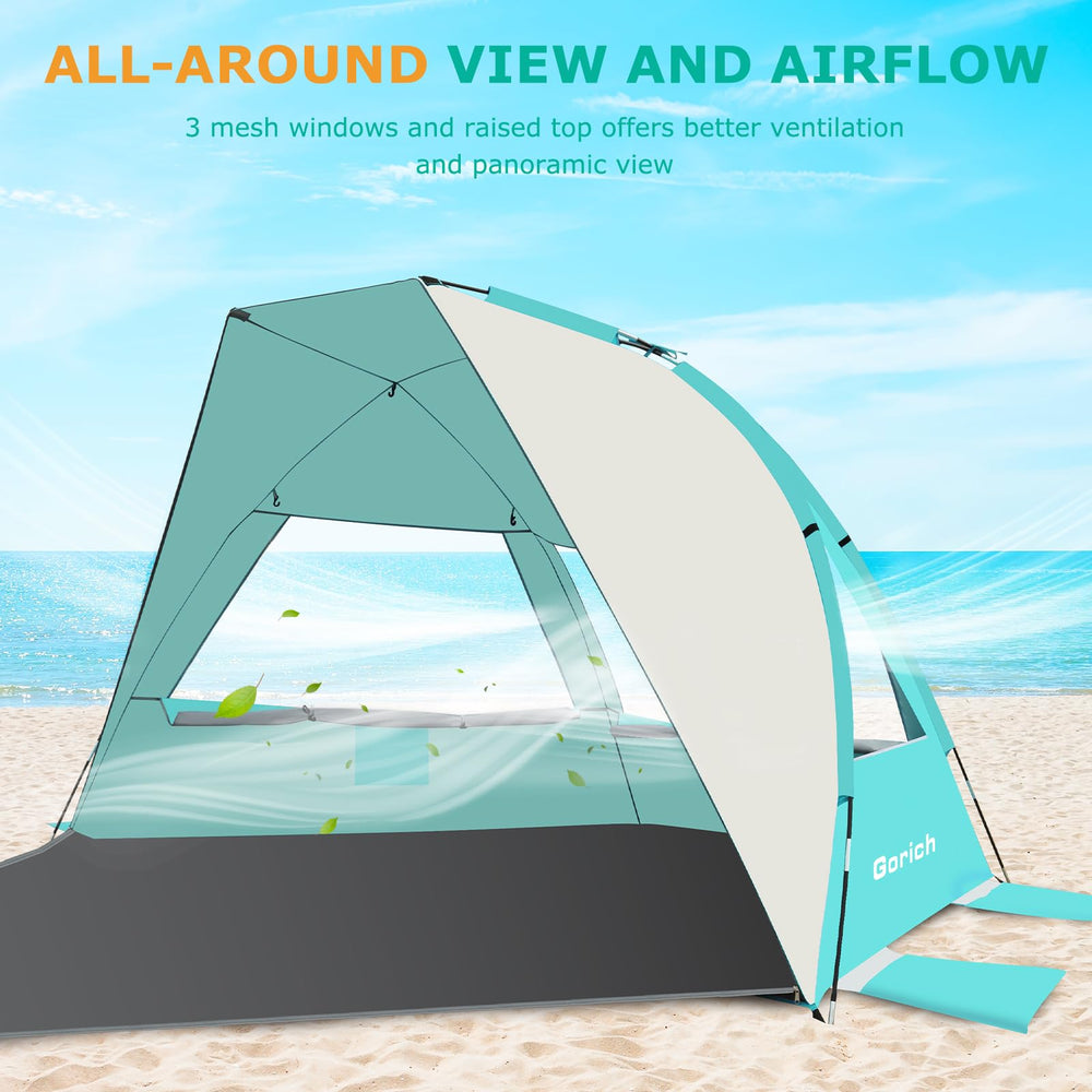 Gorich tent with three large windows for improved airflow