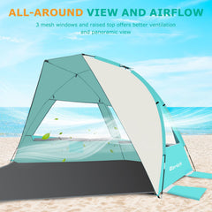 Gorich tent with three large windows for improved airflow