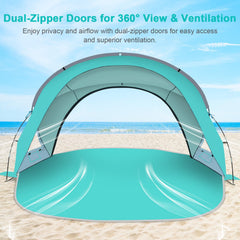 Gorich Beach Tent UPF50+ fabric blocks UV rays for sun protection