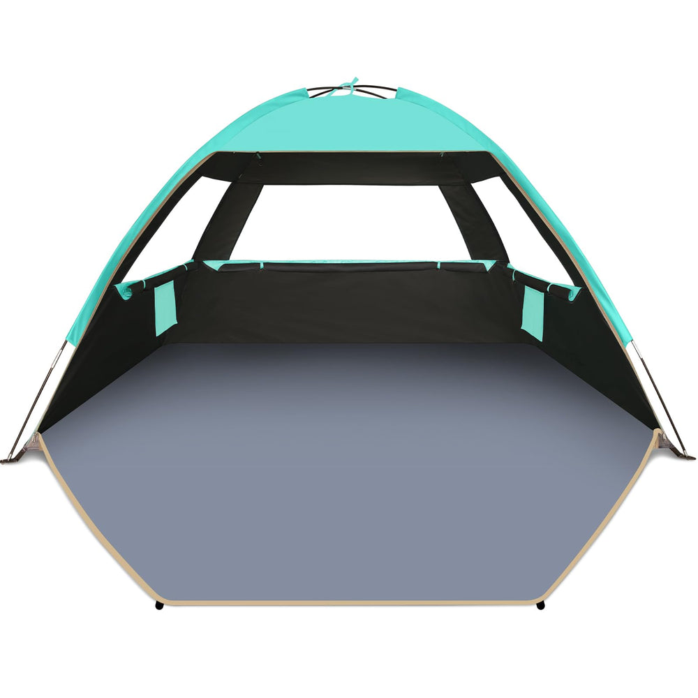 Gorich Sun Shelter frame assembly shows sturdy fiberglass supports for stable setup.