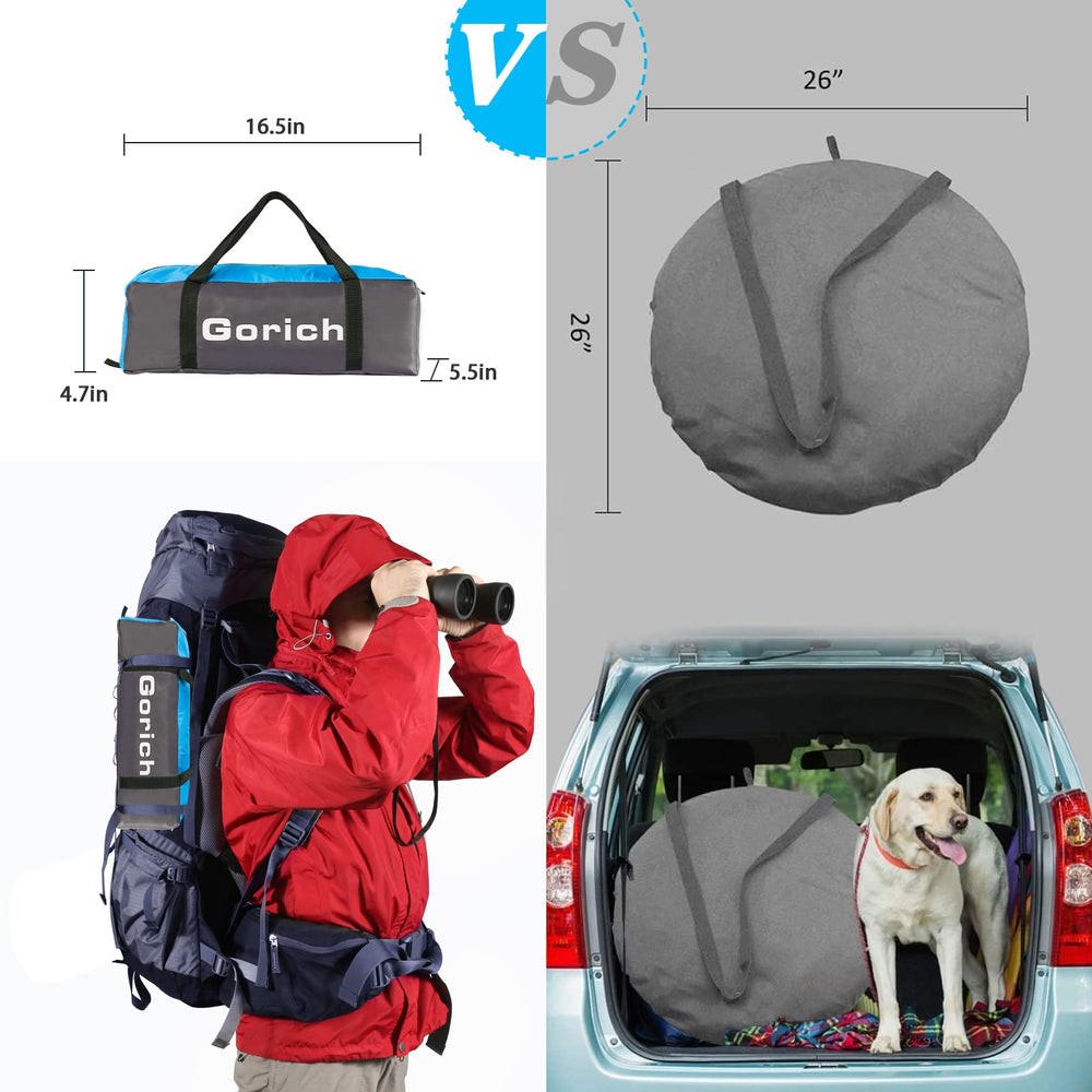 Gorich water-repellent fabric keeps shelter ready for light rain experiences