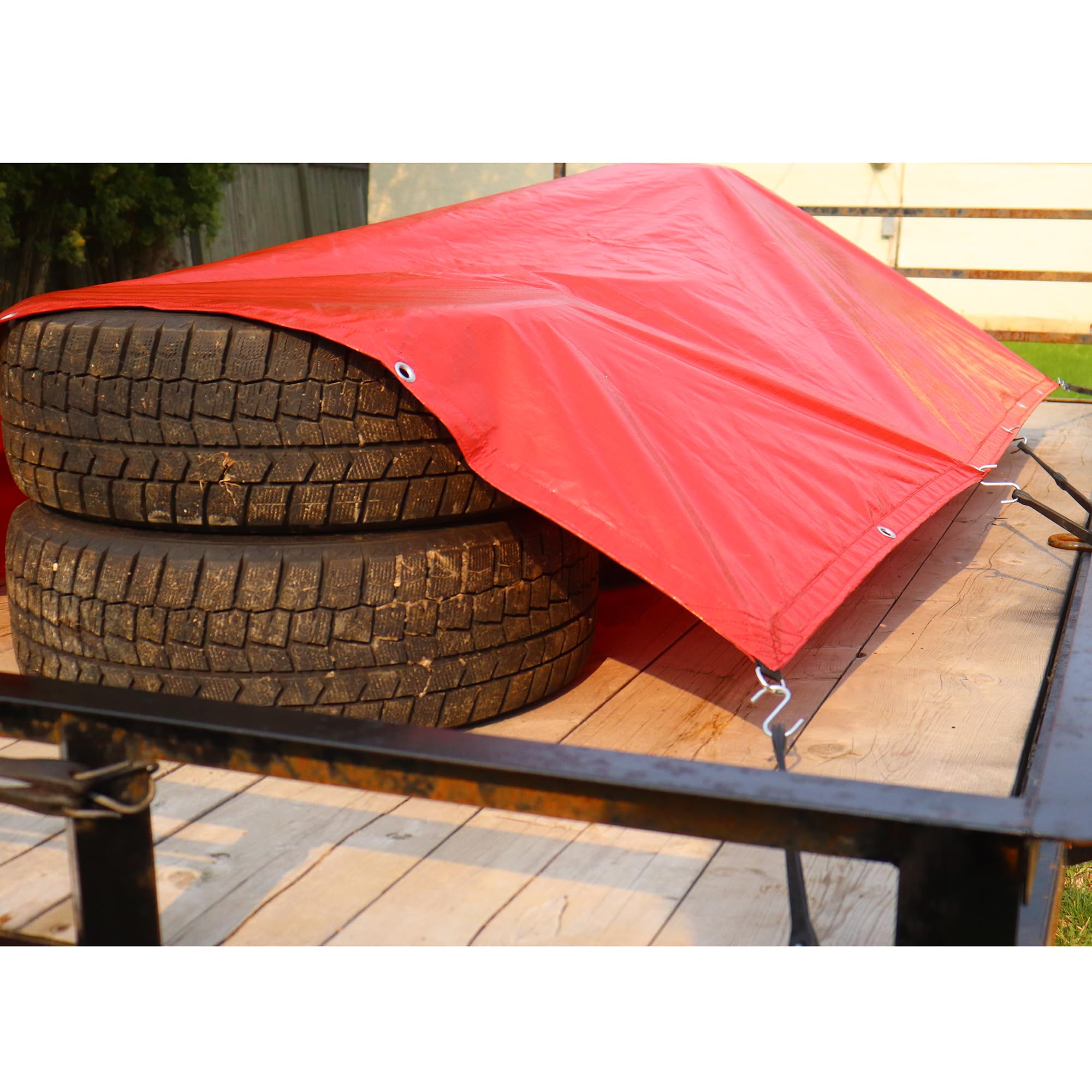 Gorilla Tough Tarp easy secure setup with multiple tie-downs