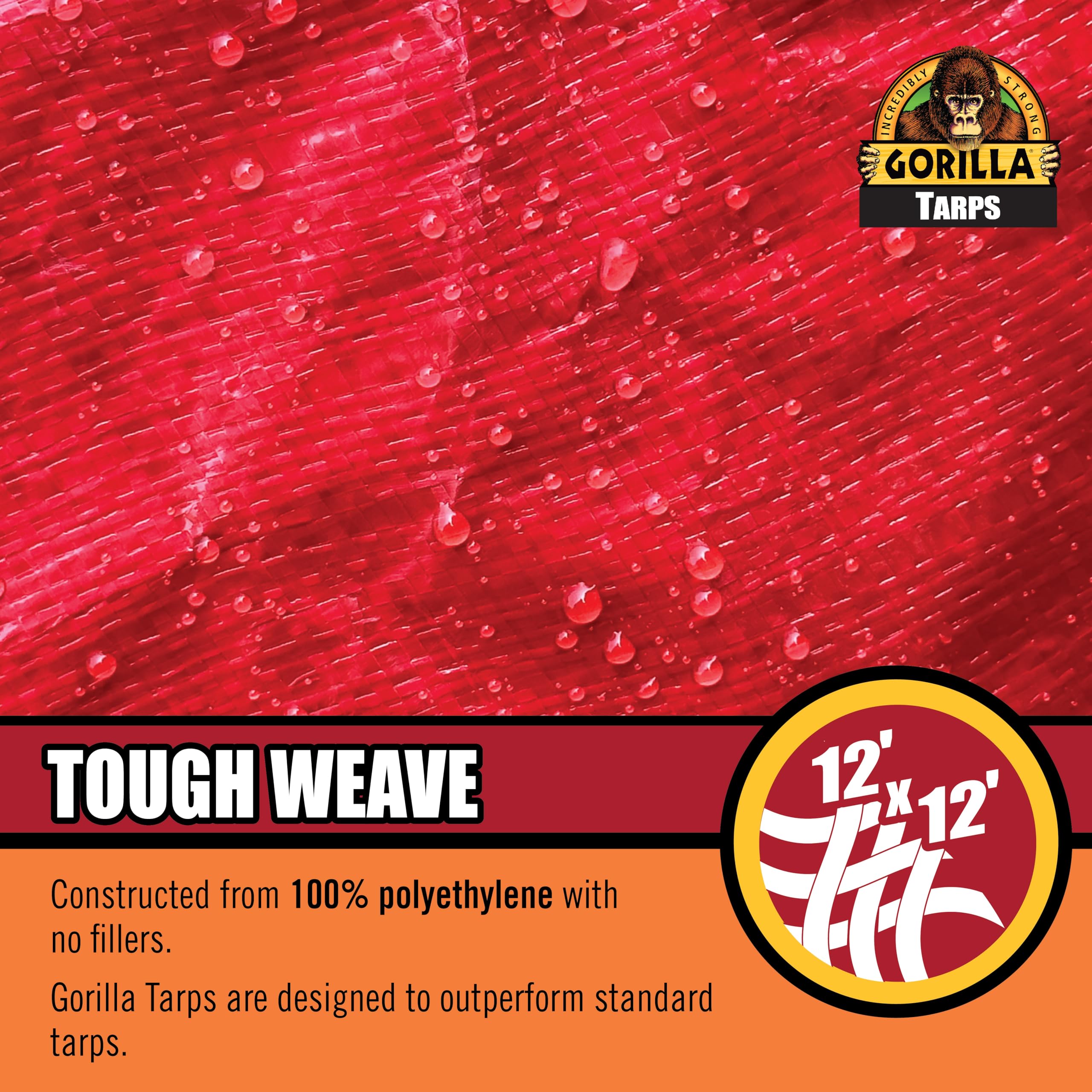 GORILLA tarp heavy-duty material promises long-lasting coverage in all weather conditions.