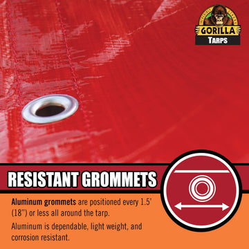 GORILLA tarp secure grommets simplify tying down over uneven terrain.