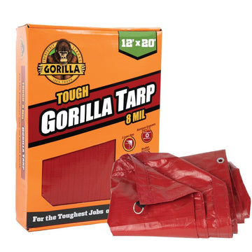 Gorilla Tough Tarp 12x20 outdoor cover protects gear from rain and sun