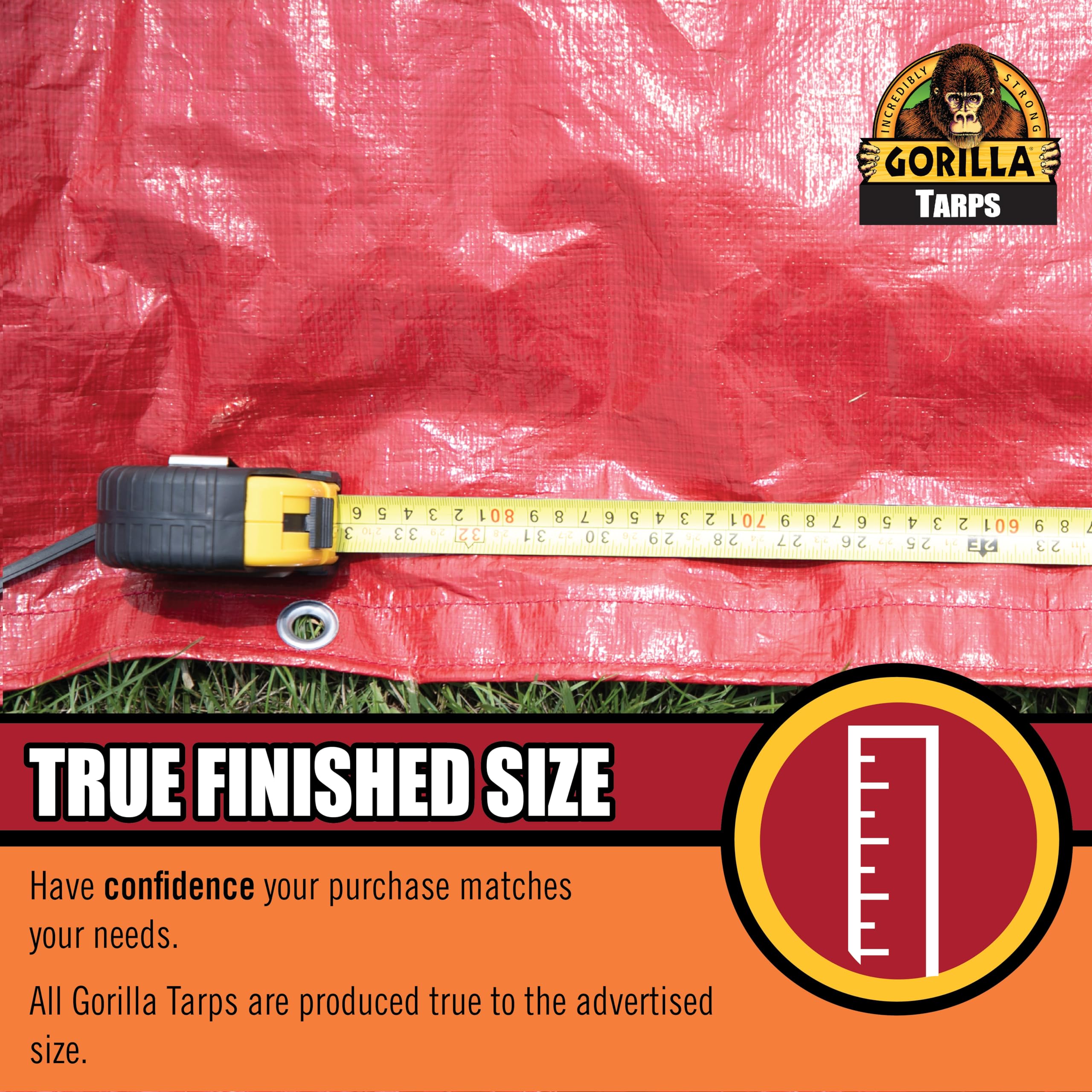 Gorilla Tough Tarp UV-treated for longer sun exposure resistance
