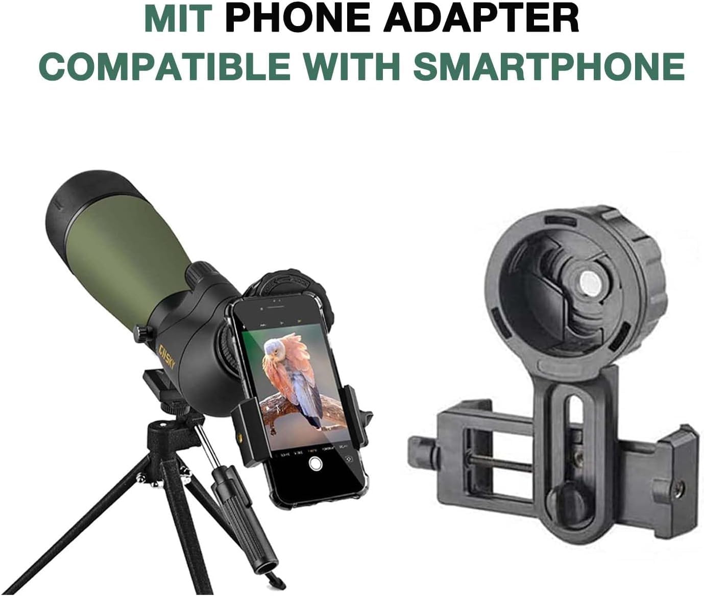 Gosky included tripod enables stable viewing from any angle.