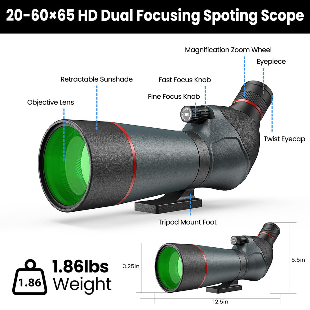 Phone adapter and controller accessories for Gosky spotting scope