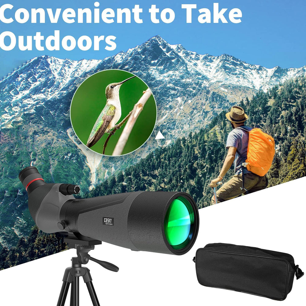 Gosky spotting scope phone adapter in use captures distant scenes for sharing.