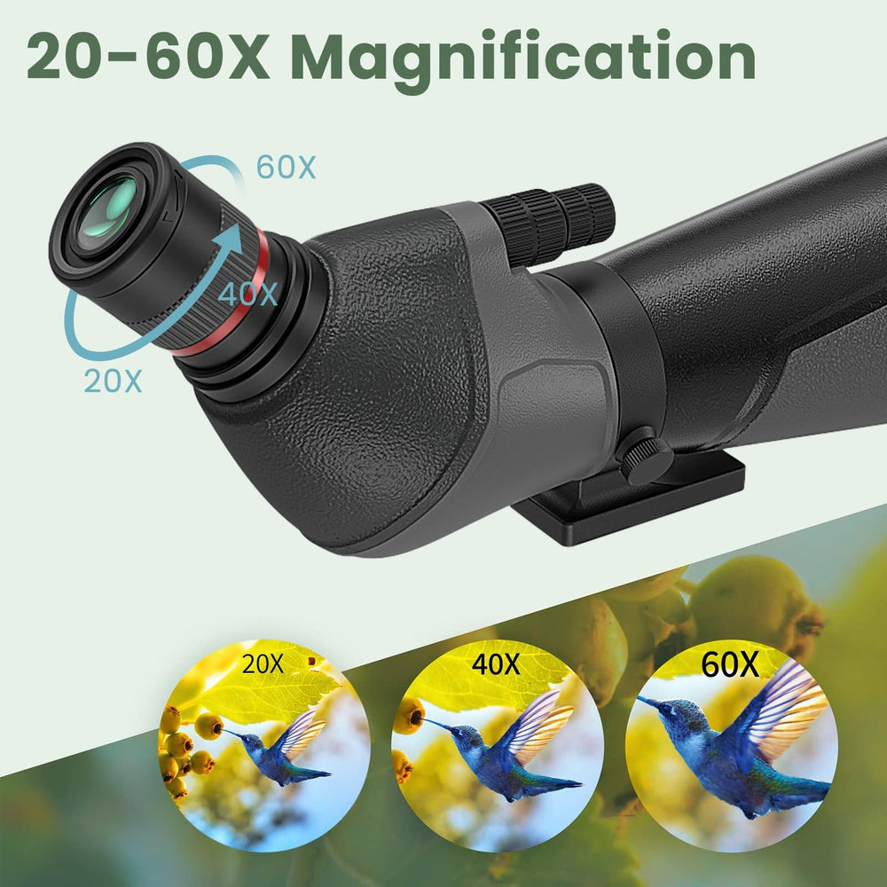 Gosky spotting scope tripod fully extended for steady, level viewing on uneven terrain.