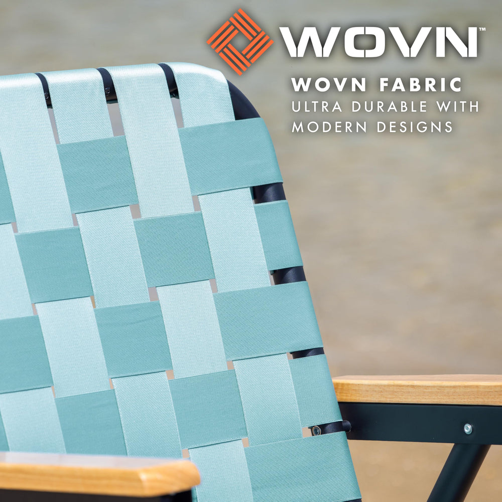 GoSports Outdoors WOVN Beach Chair 16-inch seat height for easy, natural sitting.