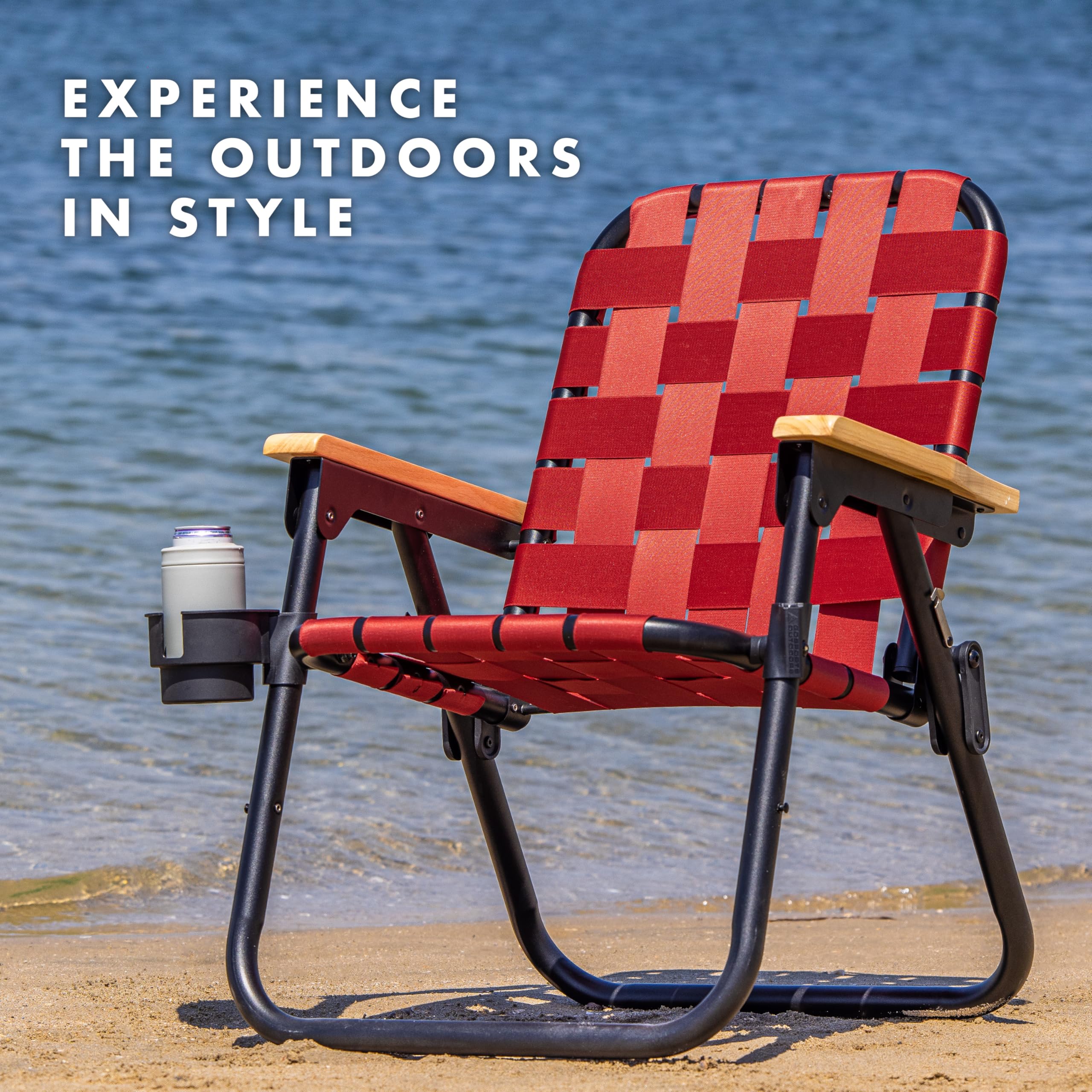 GoSports Outdoors WOVN Beach Chair all-weather fabric for comfort.