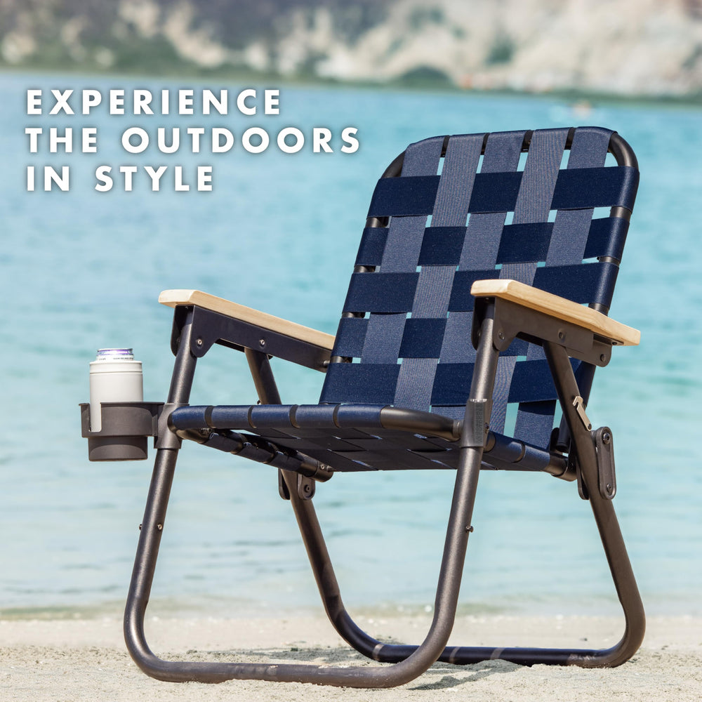 GoSports Outdoors WOVN beach chair woven pattern adds style and durability.