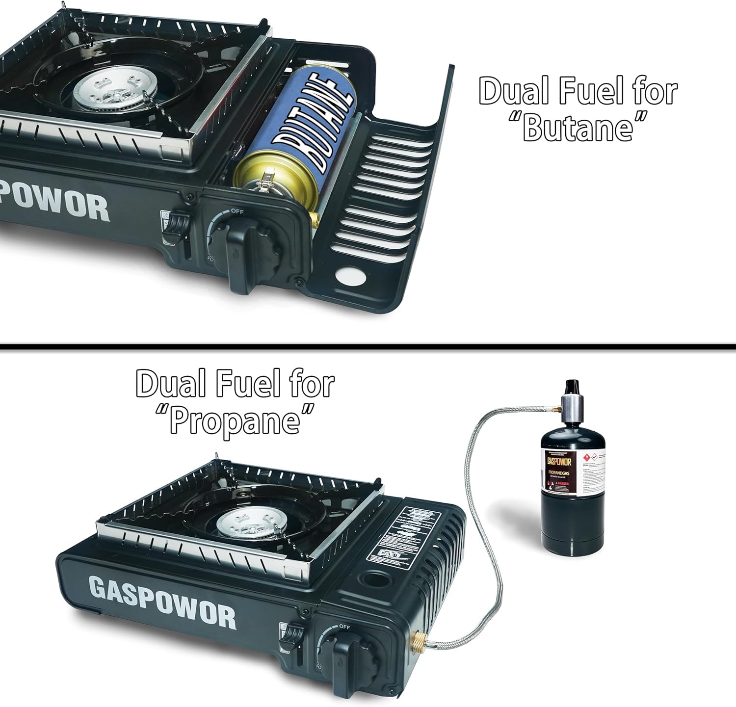 Gospowor auto-ignition camp stove lights quickly for easy setup.