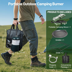 Gospowor portable camping stove compact folded design fits carrying bag for easy transport