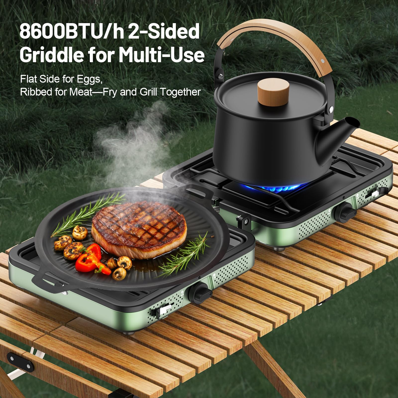 Gospowor portable camping stove one-hand ignition enables quick lighting during outdoor cooking