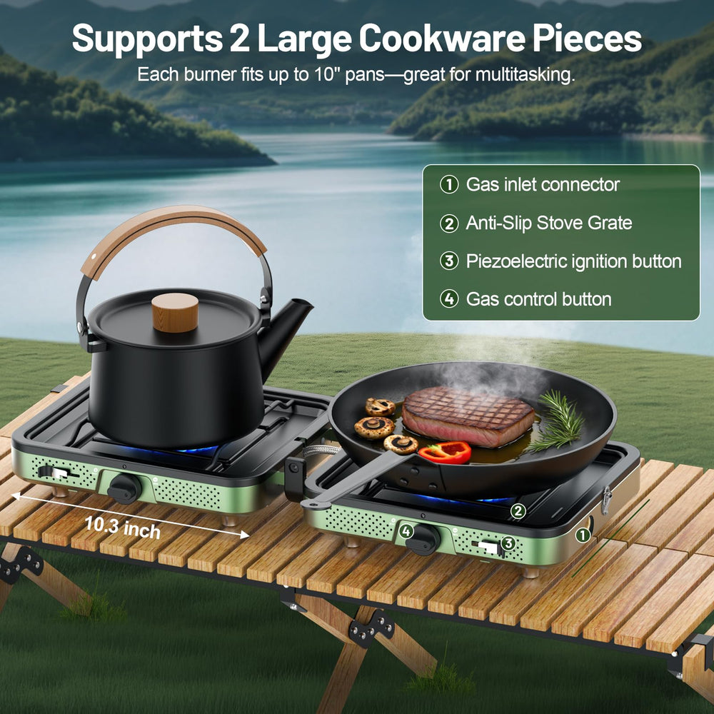 Gospowor portable camping stove precise heat control for searing and simmering