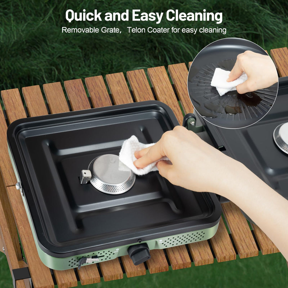Gospowor portable camping stove removable grates simplify cleanup after meals