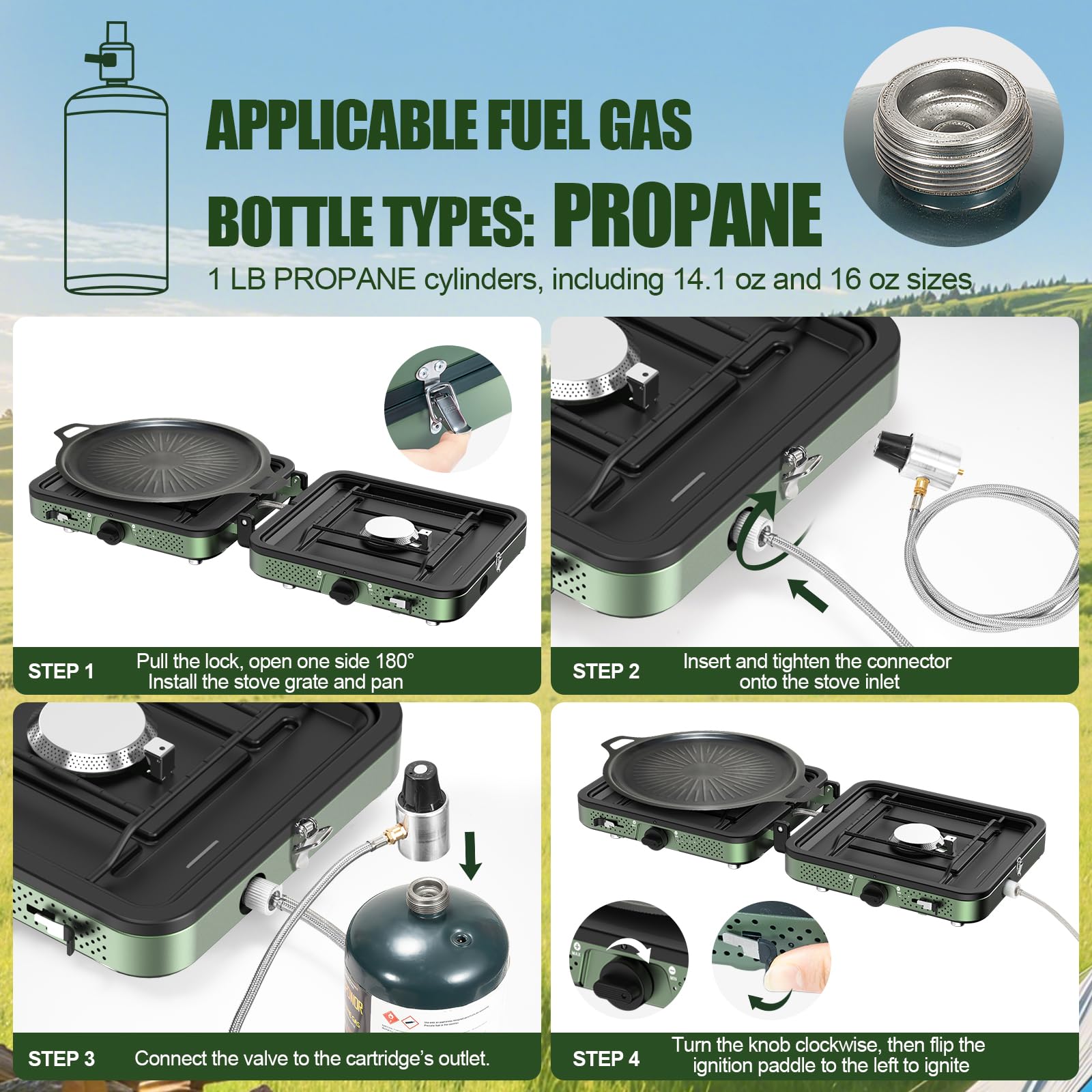 Gospowor portable camping stove stainless steel body stands up to outdoor use