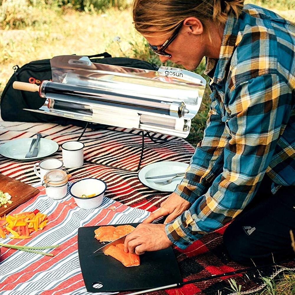 GoSun Sport stainless steel cooking tray supports easy outdoor serving
