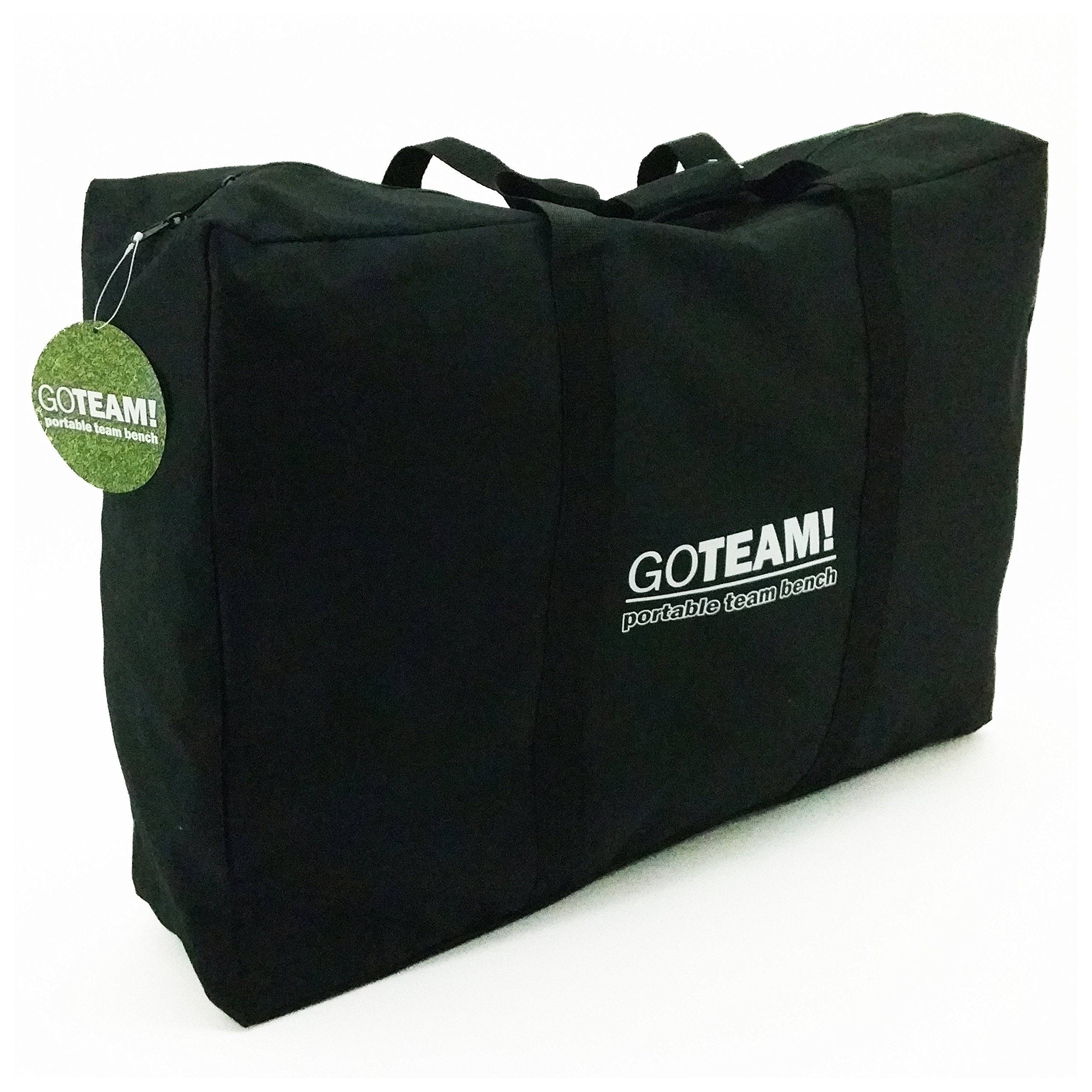 GoTEAM! End of bench with mesh pouch for small items and tools.