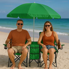 GoTEAM center cooler with foil lining keeps drinks chilly during seaside picnics.