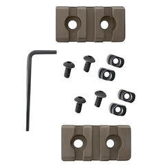 Gotical 3-slot rail, aluminium finish, two-piece set for versatile accessory mounting.