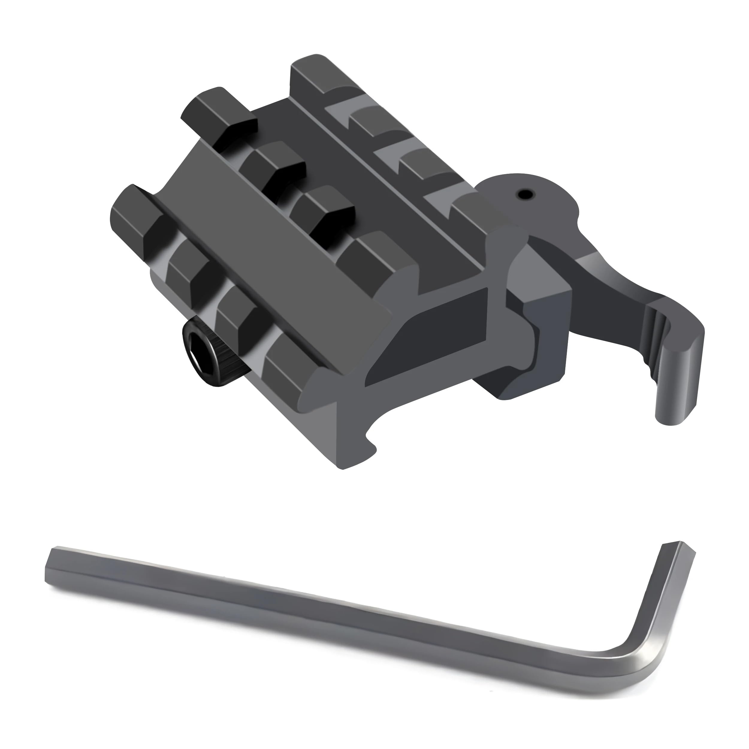 Gotical 3-slots dual Picatinny rail top view for quick accessory mounting.