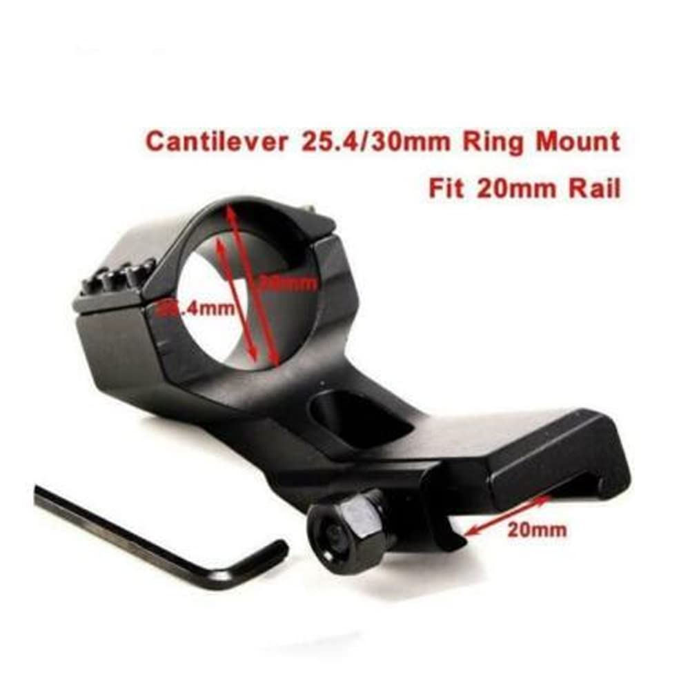 Gotical aluminum black anodized mount fits 20mm Picatinny rails securely.