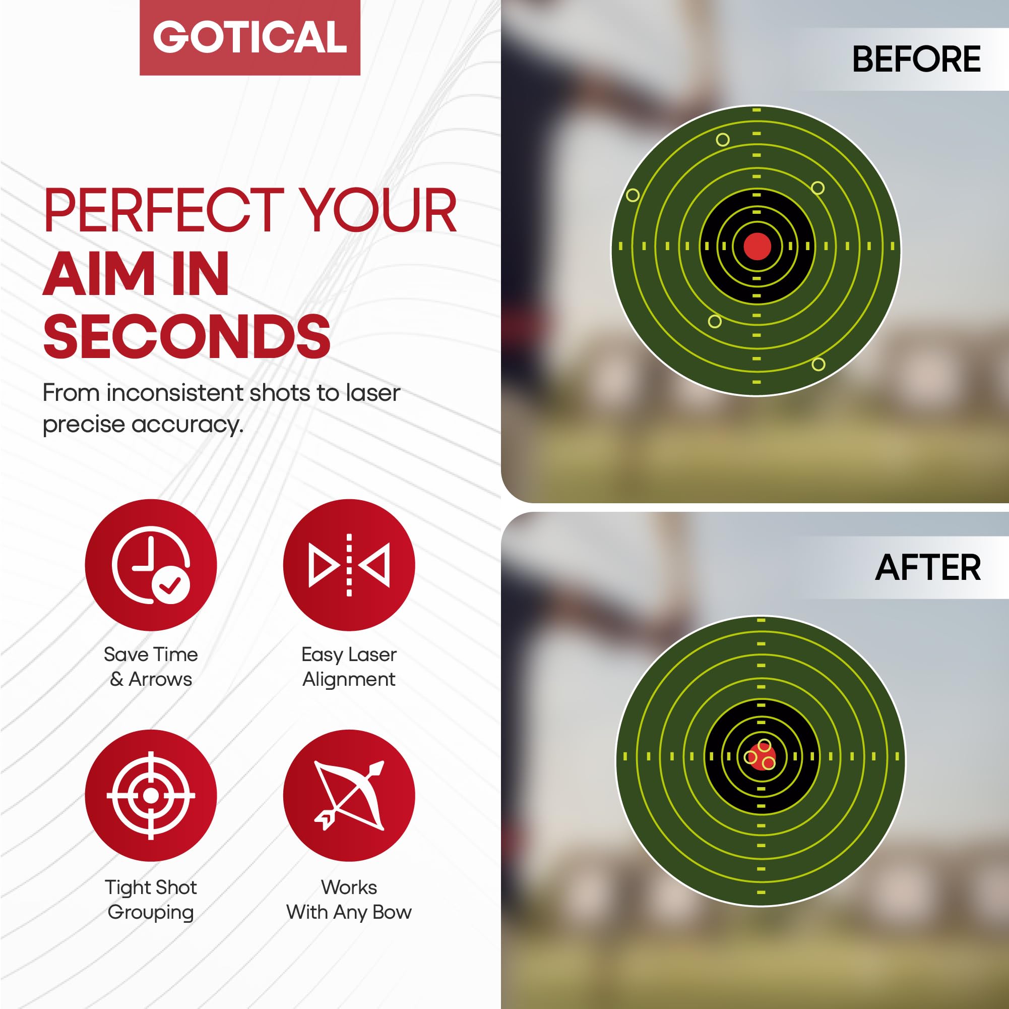 Gotical 15-100 yard sighting range for calibration.