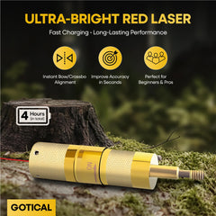 Gotical brass bore sighter on display, sturdy construction for reliable zeroing.