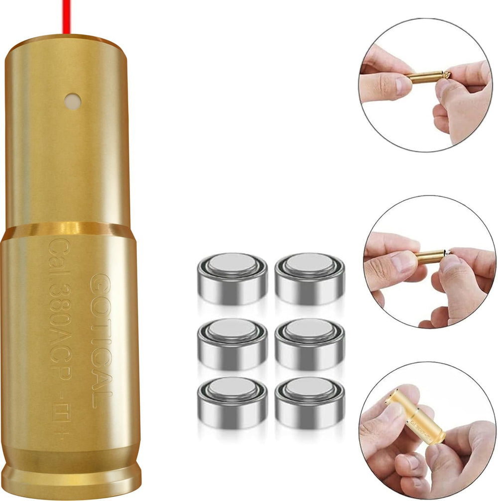 Gotical Cal bore sight back cover battery compartment enables quick battery changes.