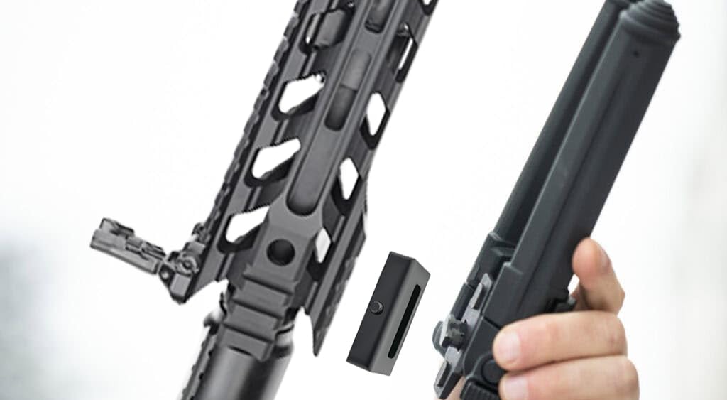 Gotical compact rail accessory adds minimal footprint while supporting small items like a light.