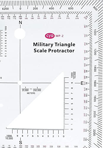 Gotical compass rose and protractor enable quick orientation on topo maps.