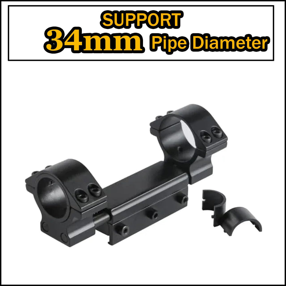 Gotical dual one-piece ring mount delivers rigid, stable mounting.