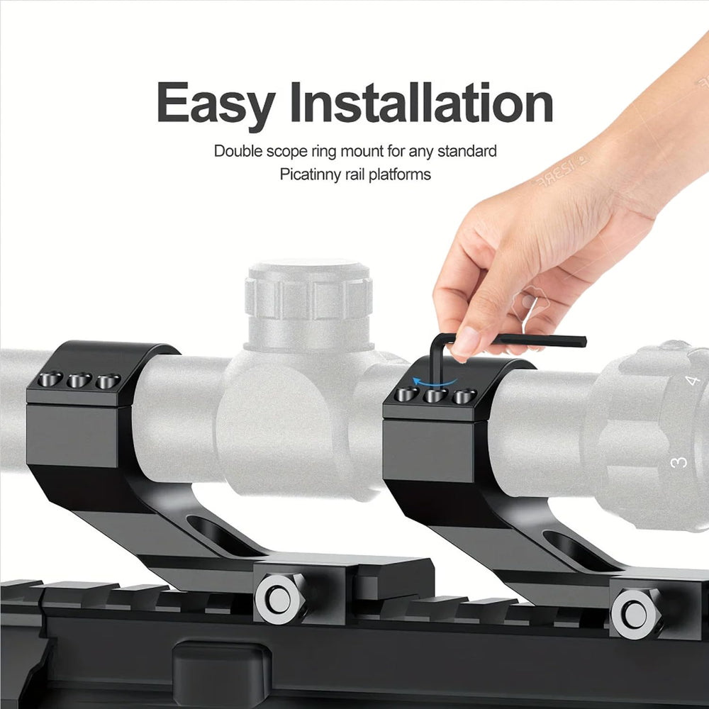 Gotical dual ring 30mm tube mount secures a standard scope reliably